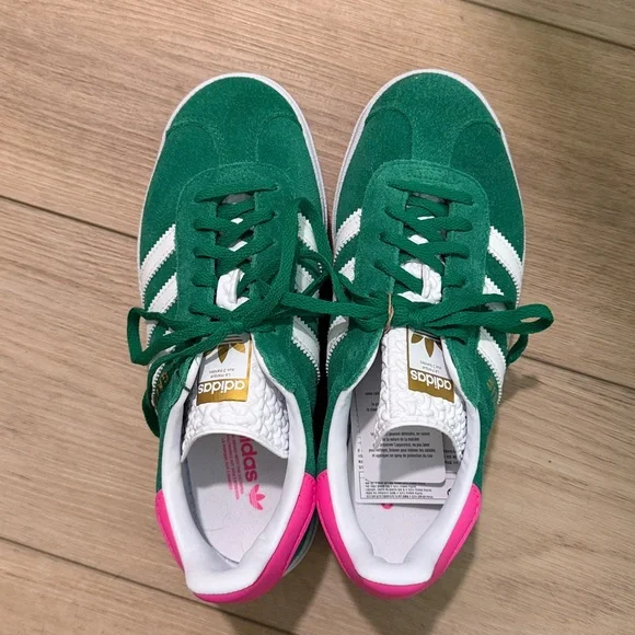 ADIDAS GAZELLE BOLD GREEN LUCID PINK - Picture 2 of 4